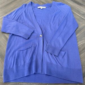 LOFT Periwinkle Women's Cardigan Medium 3/4 Sleeves